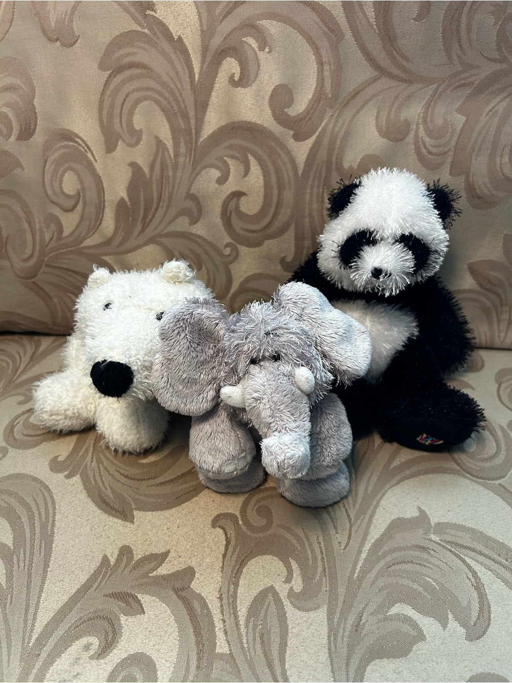 Webkinz Set of 3 Plush Stuffed Animals Toys Polar Bear Elephant Panda